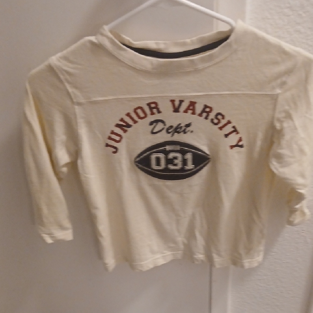 Baby GAP Kids White Long Sleeve Shirt with Varsity Design 5T Size